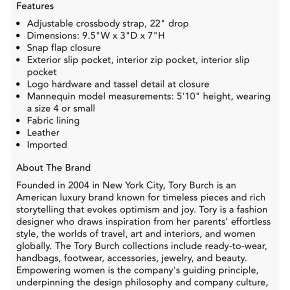 Tory Burch Miller Crossbody Saddlebag Bag Tan/Camel - Picture 13 of 13